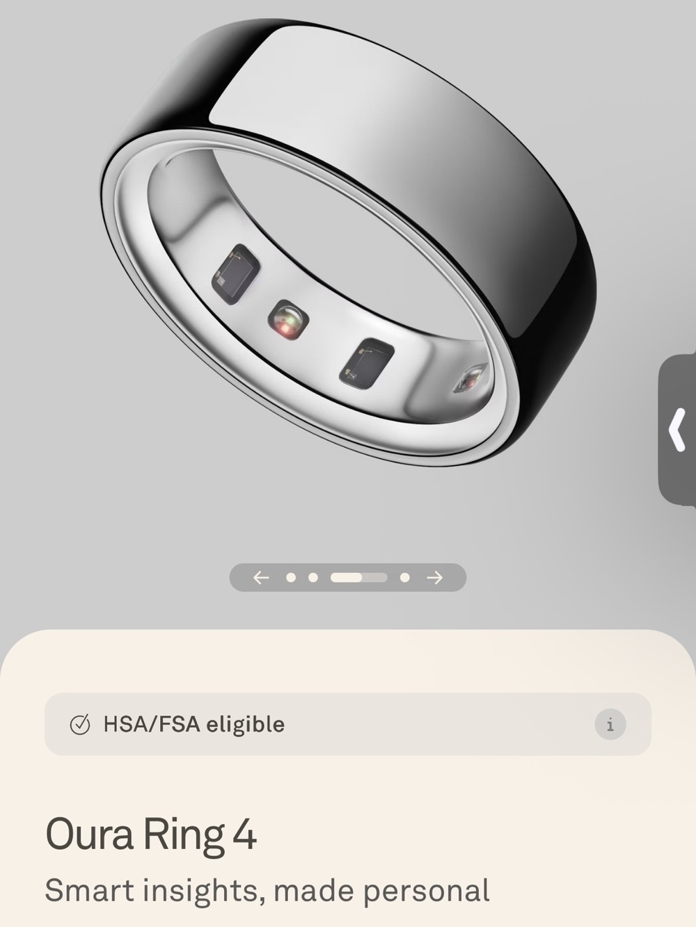 Oura Ring size 7 (Oura) - Polished Silver Smart Ring